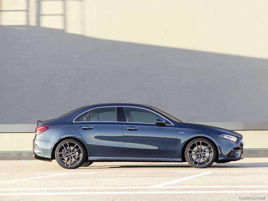 2020 Mercedes-AMG A 35 Sedan 4MATIC (Color: Denim Blue) - Side