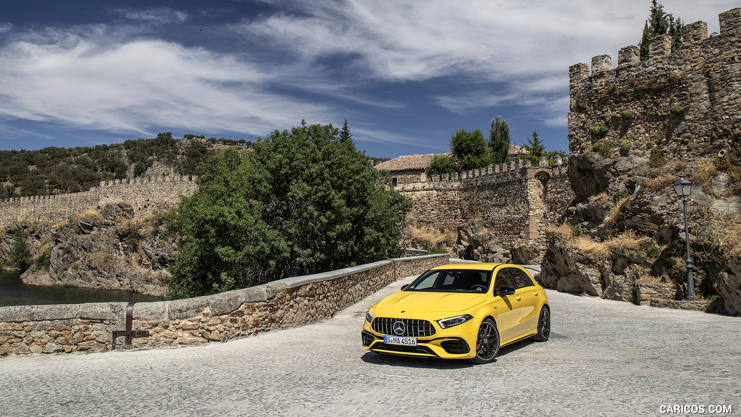 2020 Mercedes-AMG A 45 S 4MATIC+ (Color: Sun Yellow) - Front Three-Quarter, #97 of 188