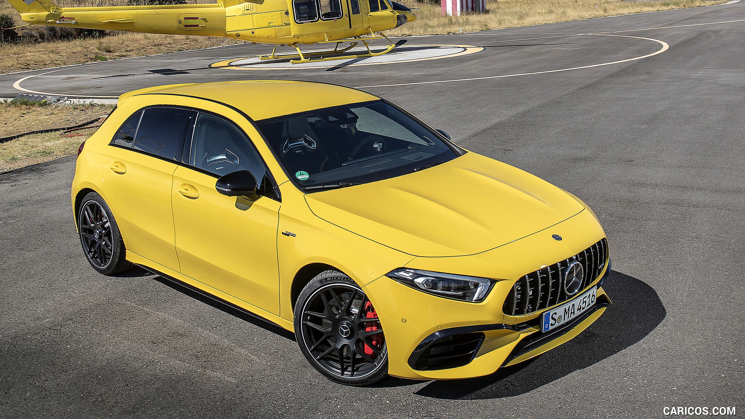 2020 Mercedes-AMG A 45 S 4MATIC+ (Color: Sun Yellow) - Front Three-Quarter, #104 of 188