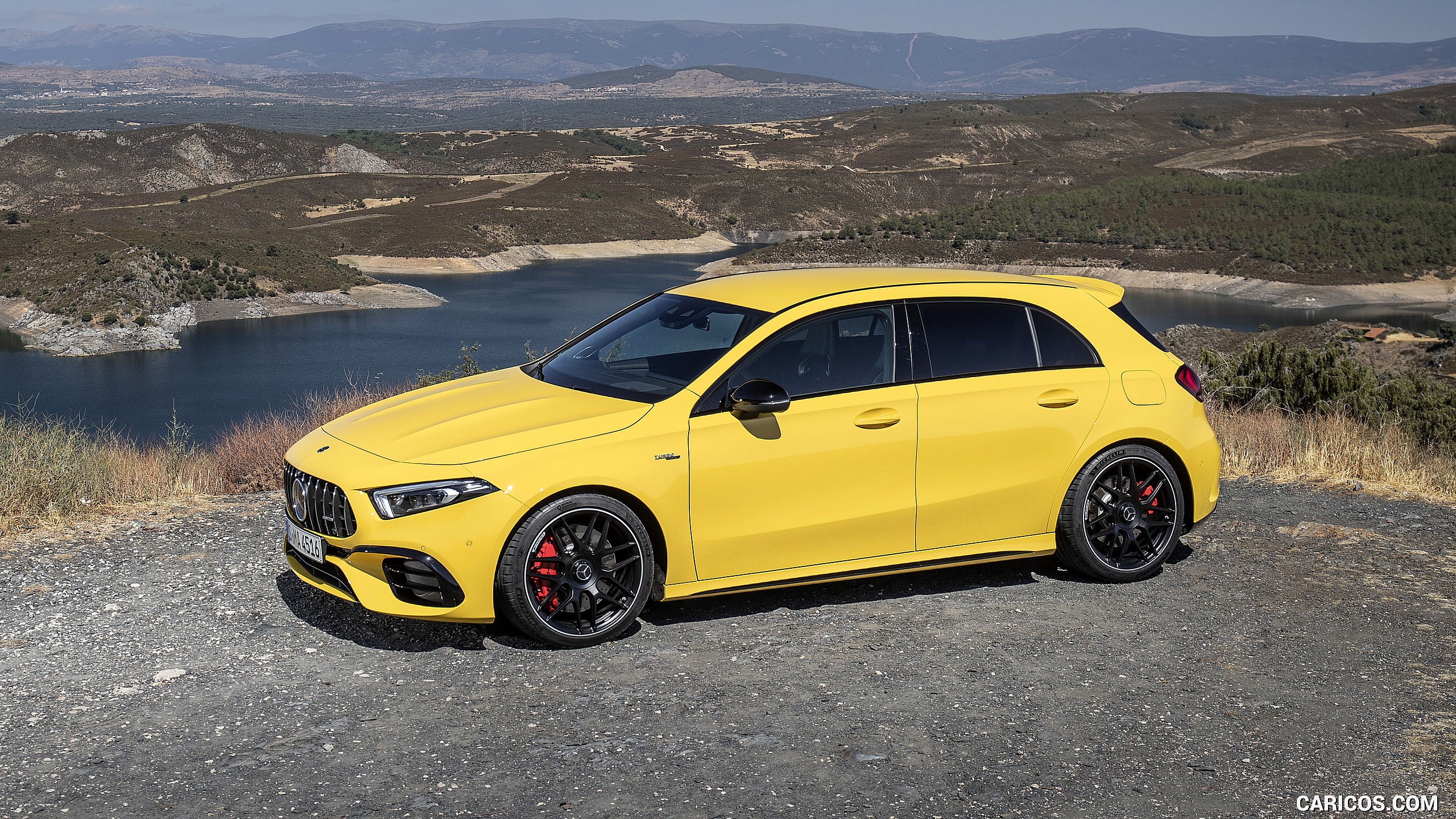 2020 Mercedes-AMG A 45 S 4MATIC+ (Color: Sun Yellow) - Front Three-Quarter, #106 of 188