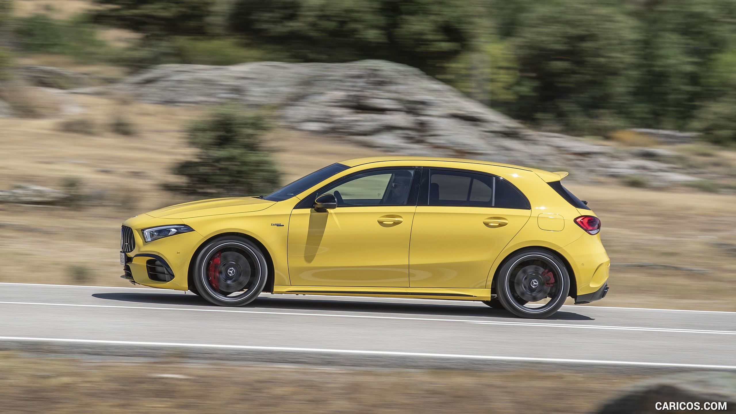 2020 Mercedes-AMG A 45 S 4MATIC+ (Color: Sun Yellow) - Side, #75 of 188