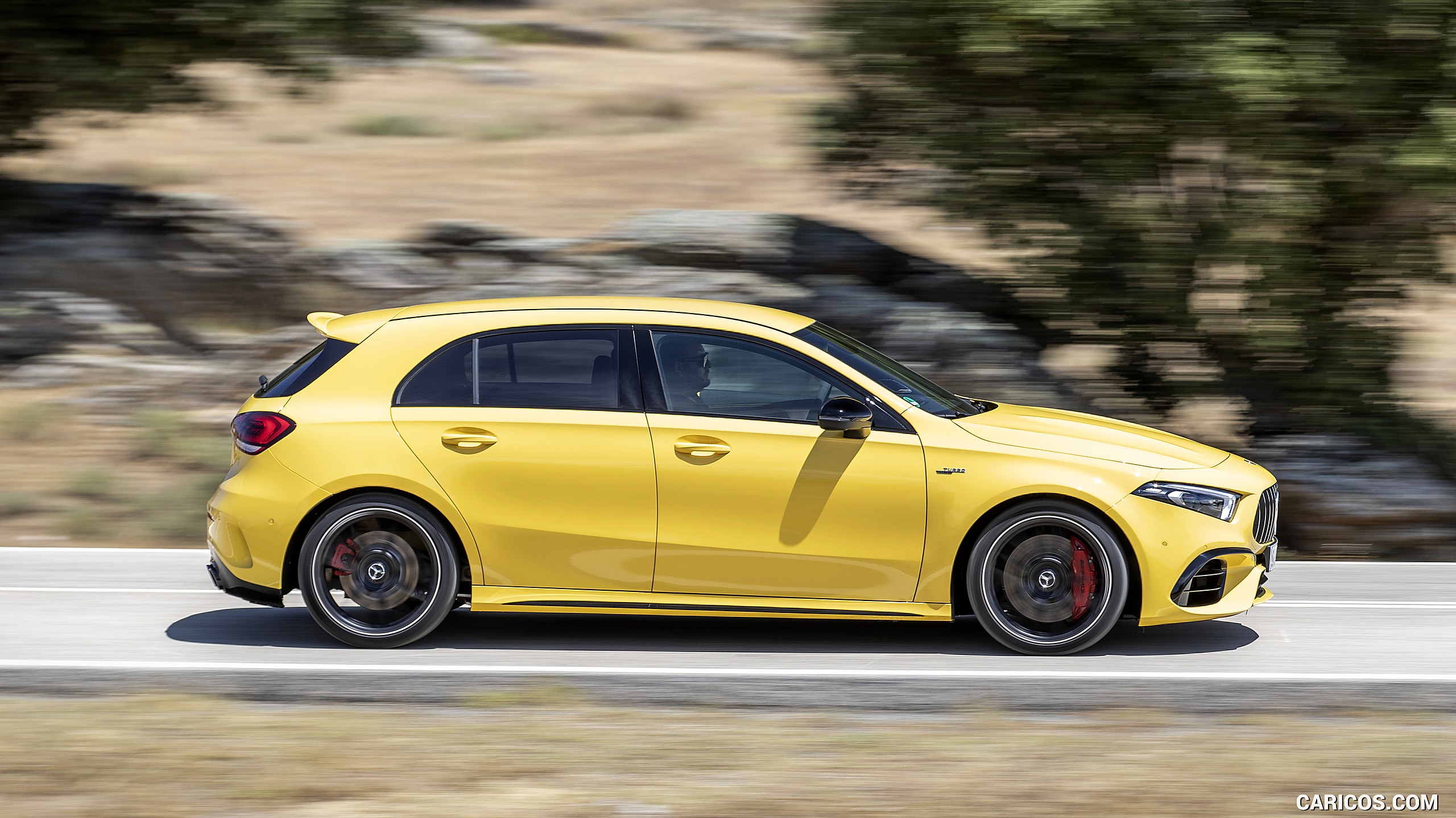 2020 Mercedes-AMG A 45 S 4MATIC+ (Color: Sun Yellow) - Side, #77 of 188