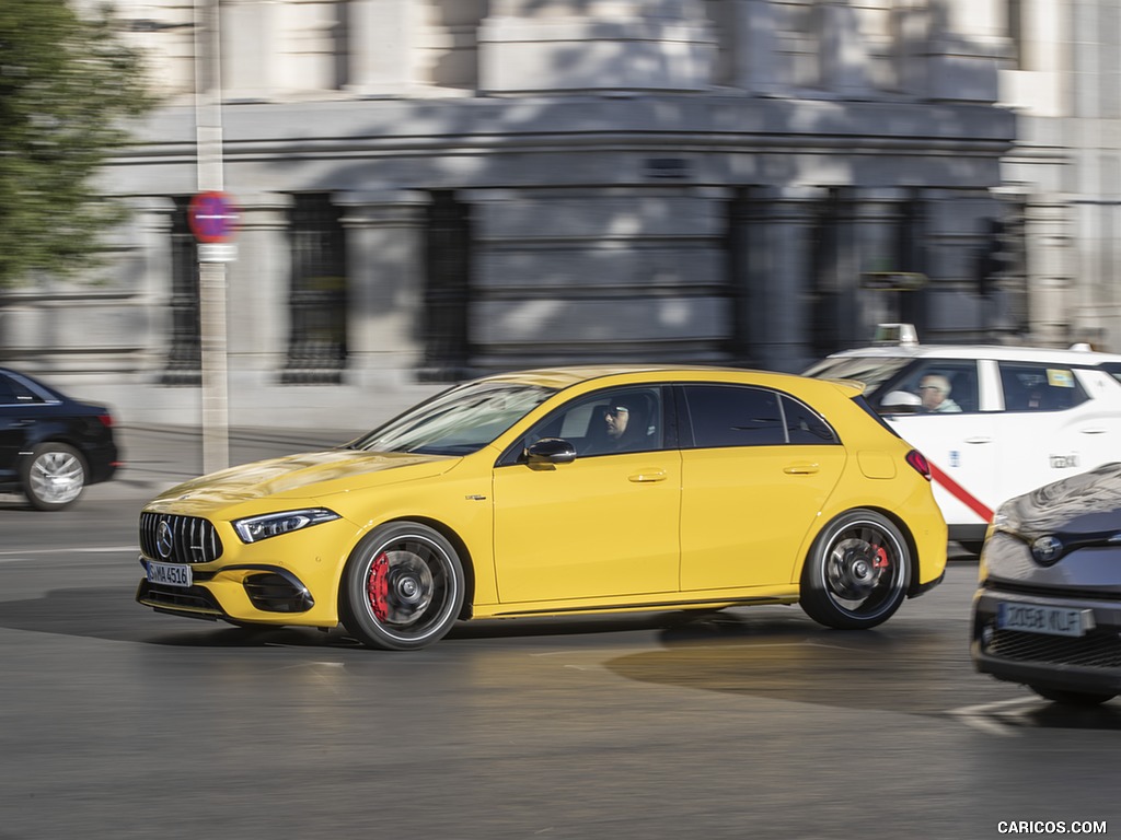 2020 Mercedes-AMG A 45 S 4MATIC+ (Color: Sun Yellow) - Front Three-Quarter