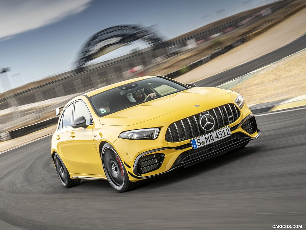 2020 Mercedes-AMG A 45 S 4MATIC+ (Color: Sun Yellow) - Front Three-Quarter