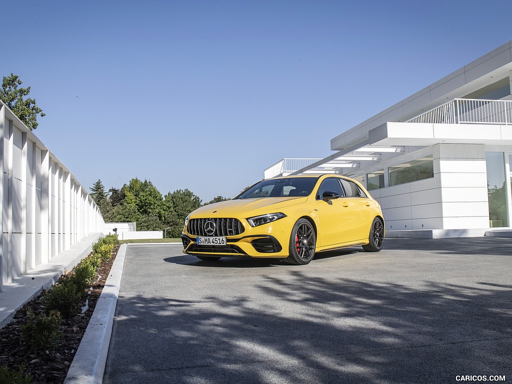 2020 Mercedes-AMG A 45 S 4MATIC+ (Color: Sun Yellow) - Front Three-Quarter