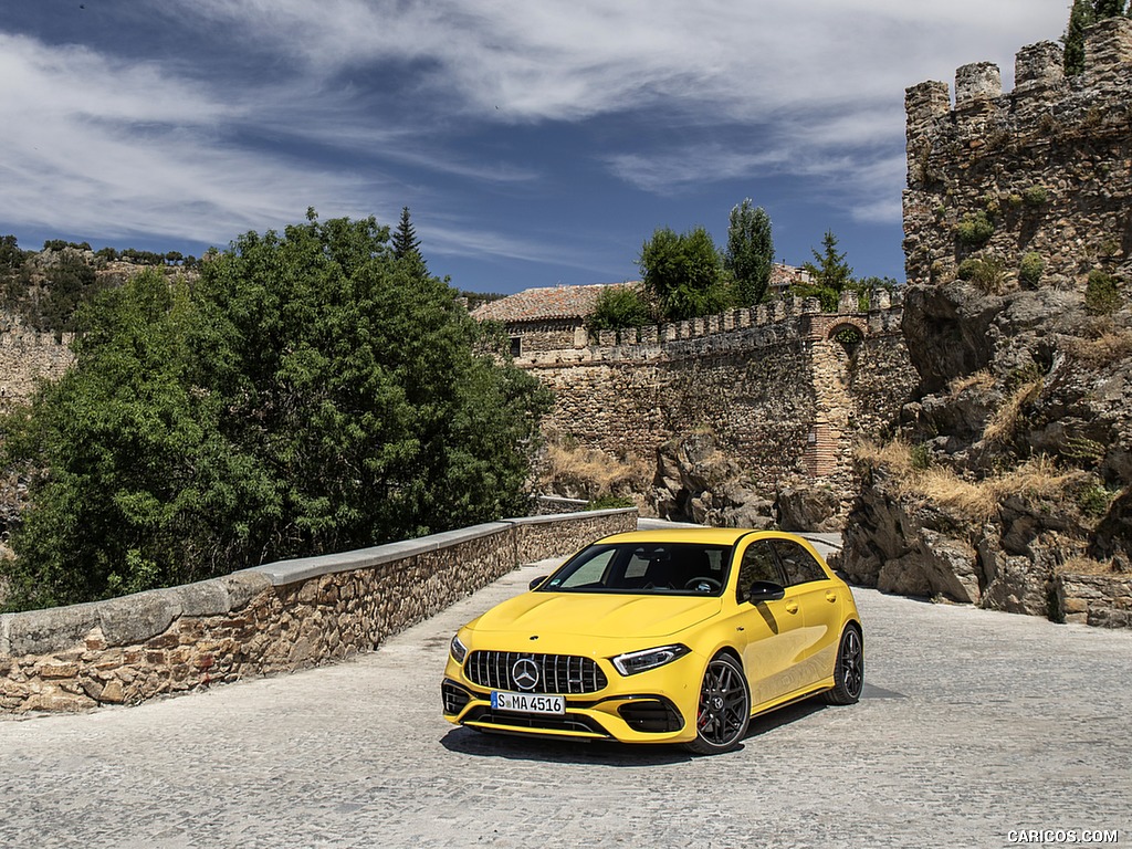 2020 Mercedes-AMG A 45 S 4MATIC+ (Color: Sun Yellow) - Front Three-Quarter