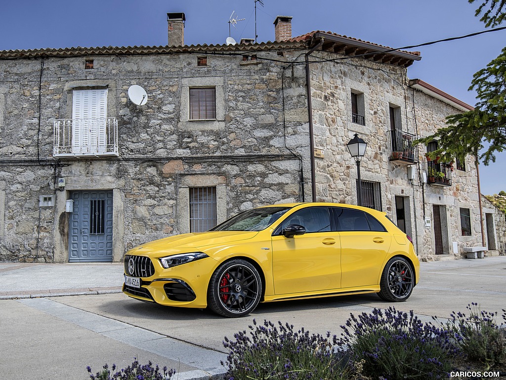 2020 Mercedes-AMG A 45 S 4MATIC+ (Color: Sun Yellow) - Front Three-Quarter