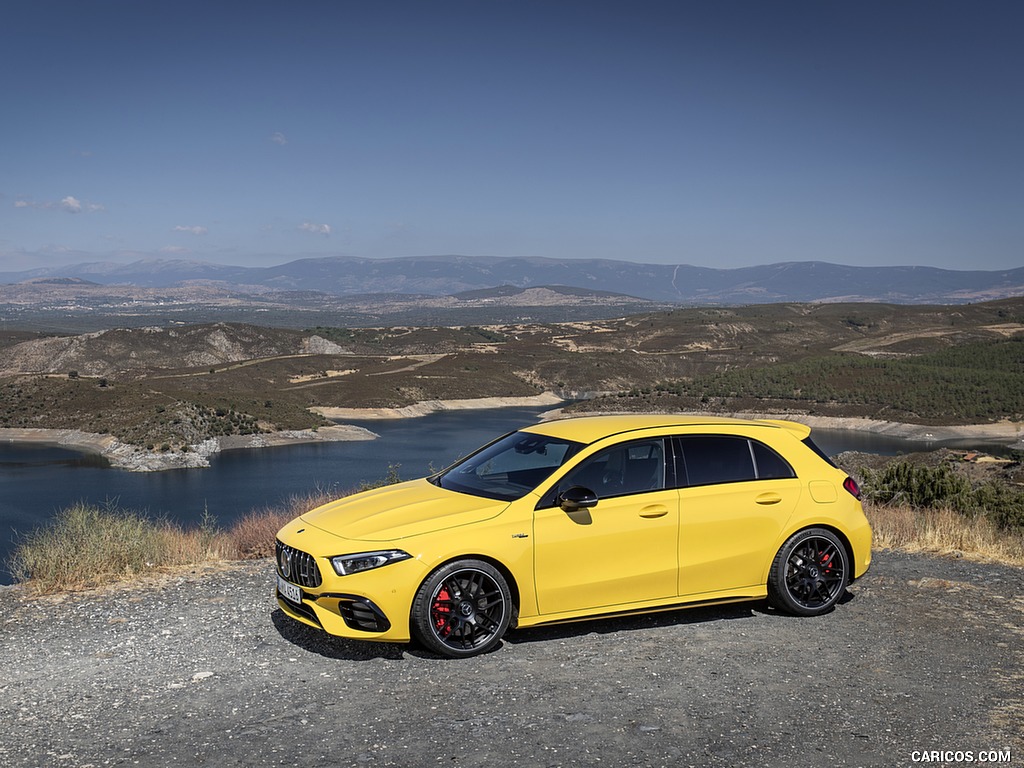 2020 Mercedes-AMG A 45 S 4MATIC+ (Color: Sun Yellow) - Front Three-Quarter