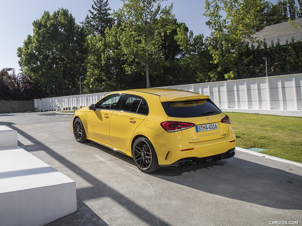 2020 Mercedes-AMG A 45 S 4MATIC+ (Color: Sun Yellow) - Rear Three-Quarter