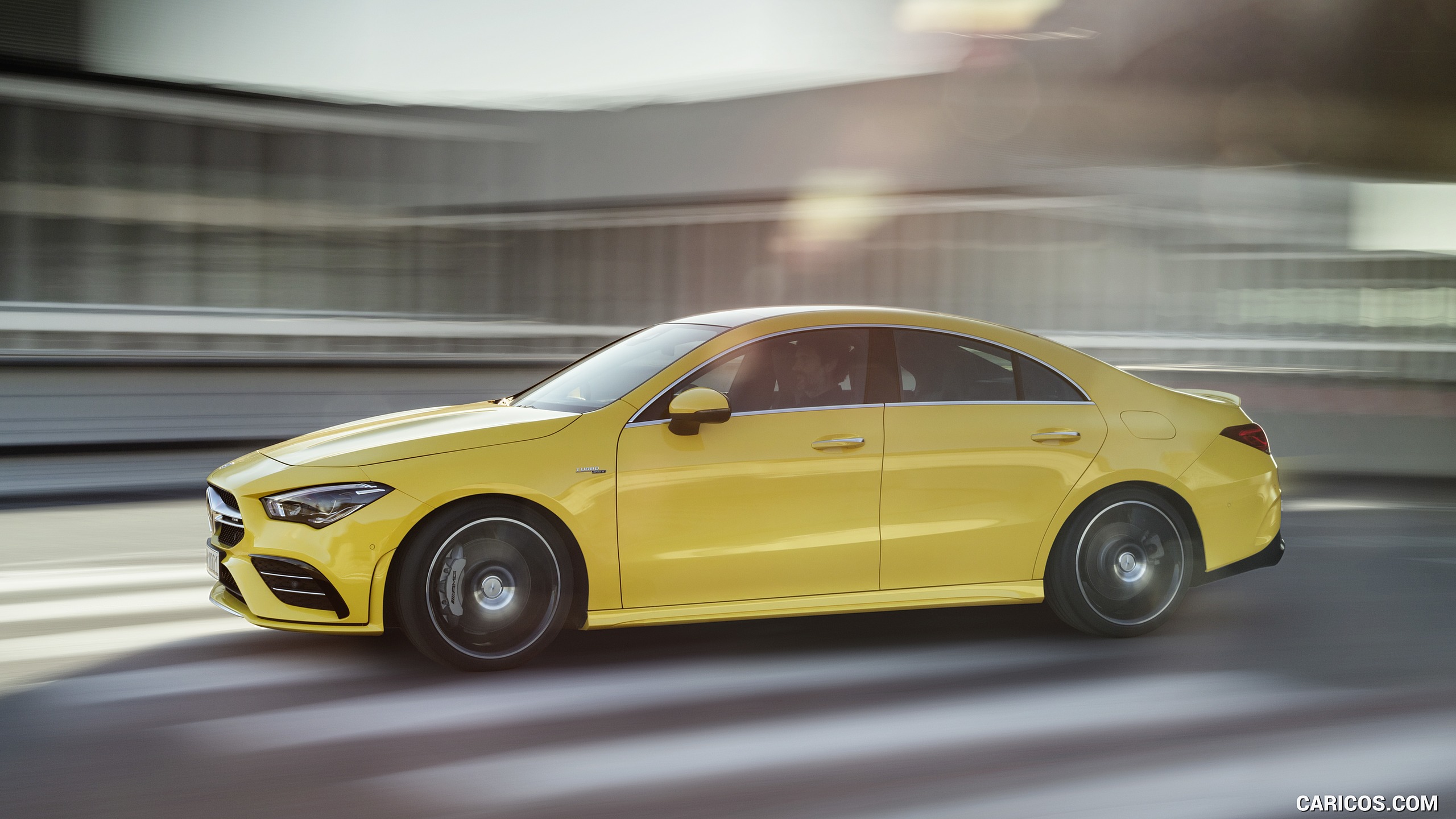 2020 Mercedes-AMG CLA 35 4MATIC (Color: Sun Yellow) - Front Three-Quarter, #4 of 34