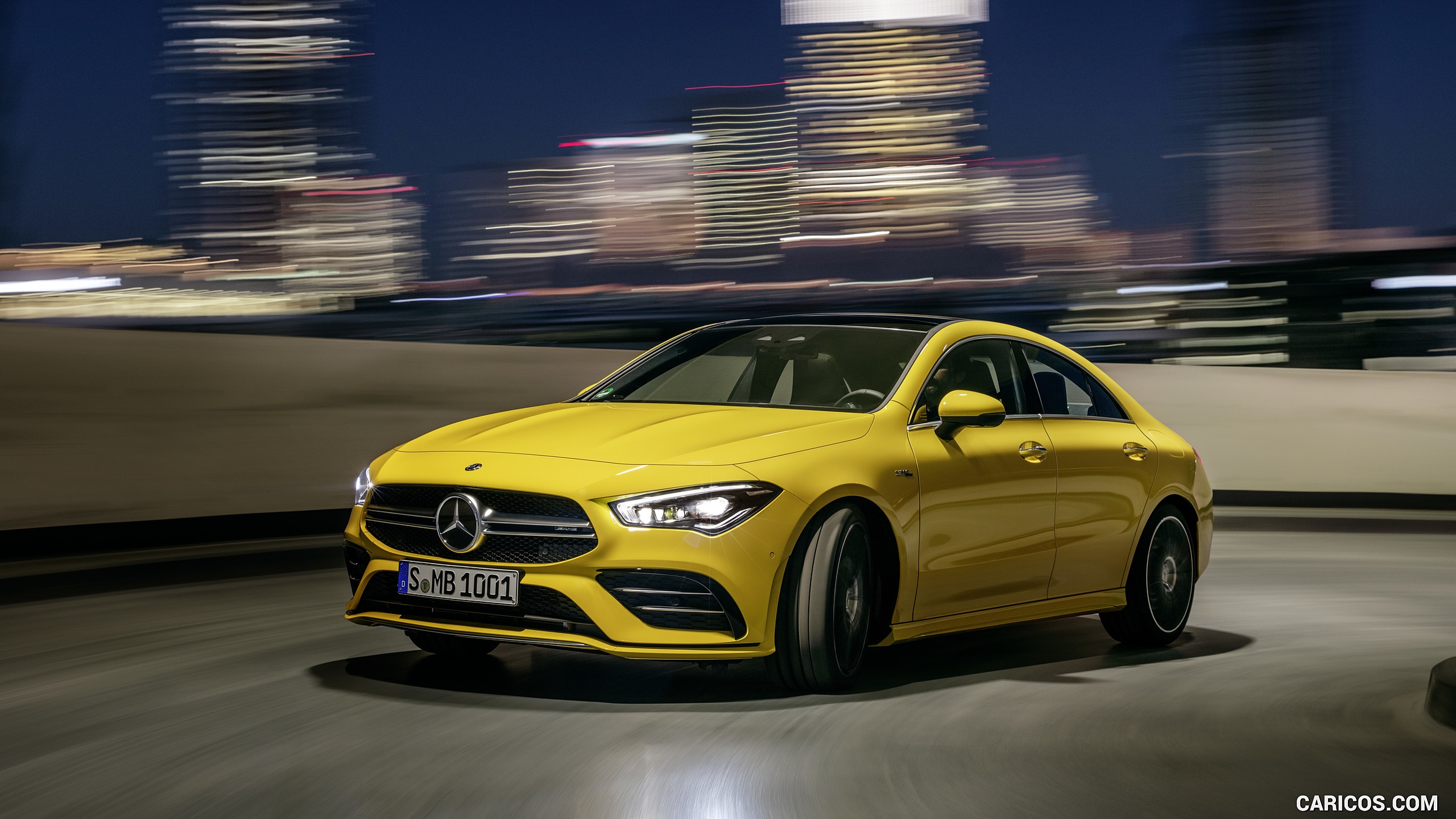 2020 Mercedes-AMG CLA 35 4MATIC (Color: Sun Yellow) - Front Three-Quarter, #6 of 34