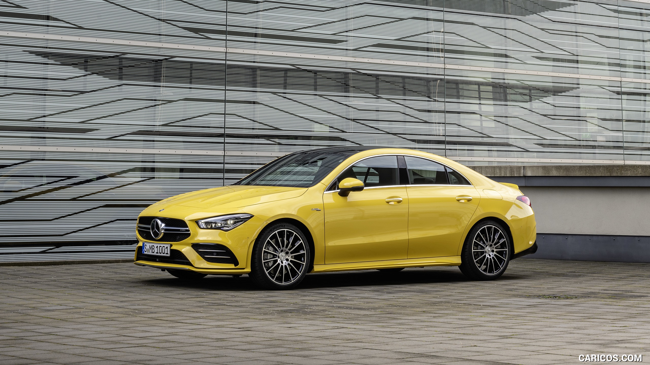 2020 Mercedes-AMG CLA 35 4MATIC (Color: Sun Yellow) - Front Three-Quarter, #7 of 34