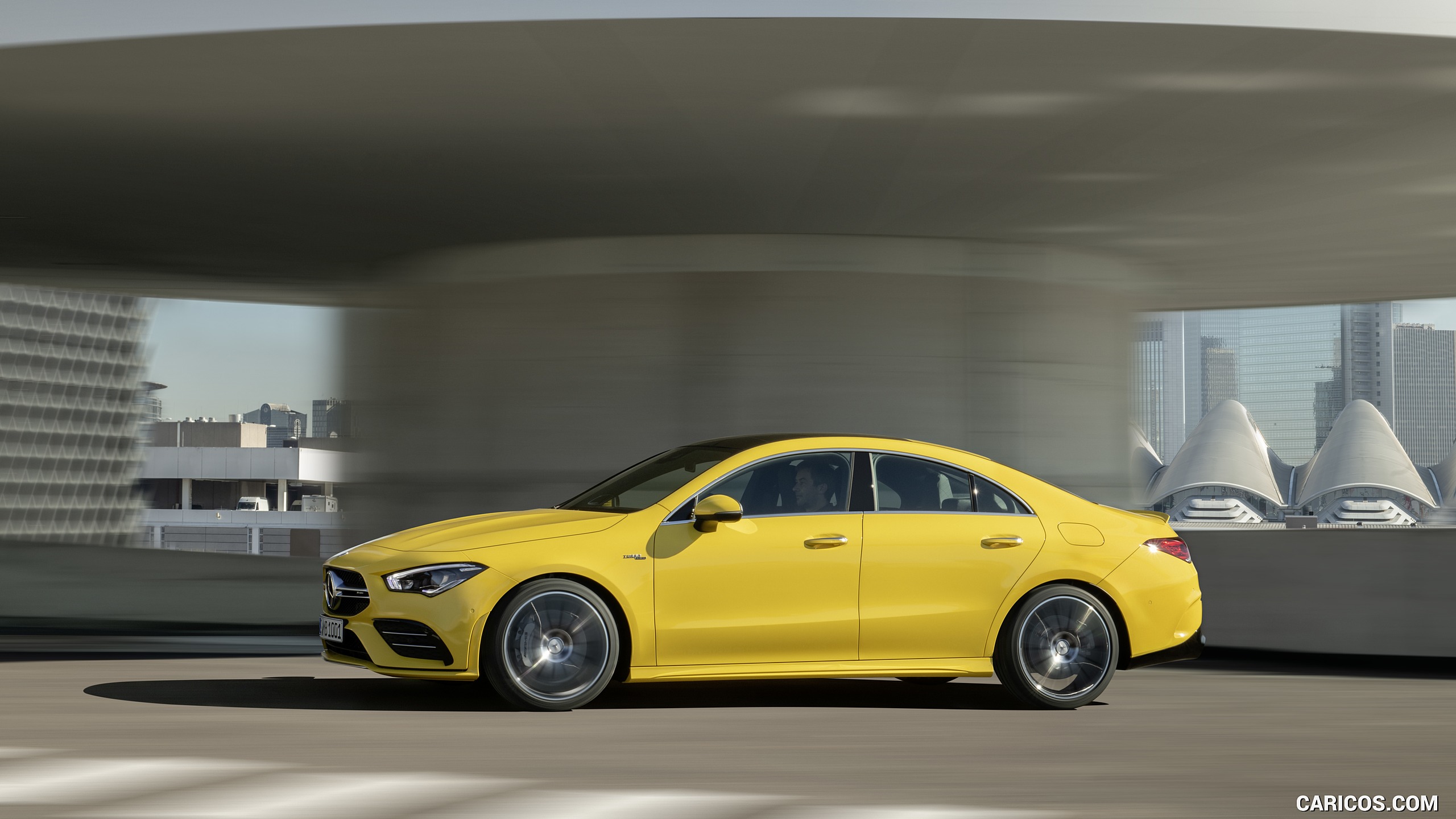 2020 Mercedes-AMG CLA 35 4MATIC (Color: Sun Yellow) - Side, #2 of 34