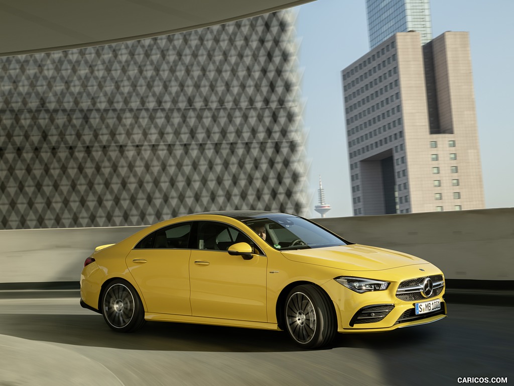 2020 Mercedes-AMG CLA 35 4MATIC (Color: Sun Yellow) - Front Three-Quarter