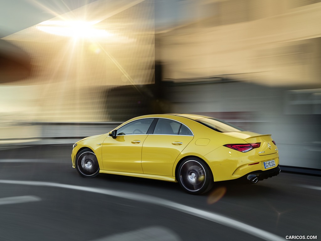 2020 Mercedes-AMG CLA 35 4MATIC (Color: Sun Yellow) - Rear Three-Quarter