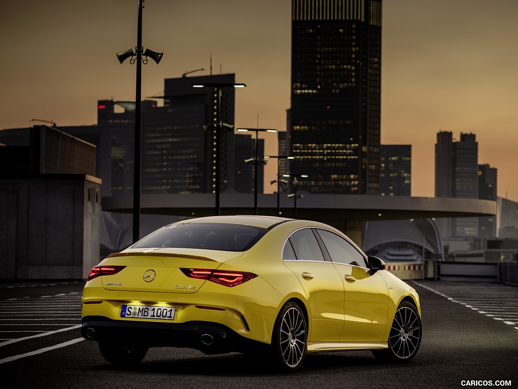 2020 Mercedes-AMG CLA 35 4MATIC (Color: Sun Yellow) - Rear Three-Quarter