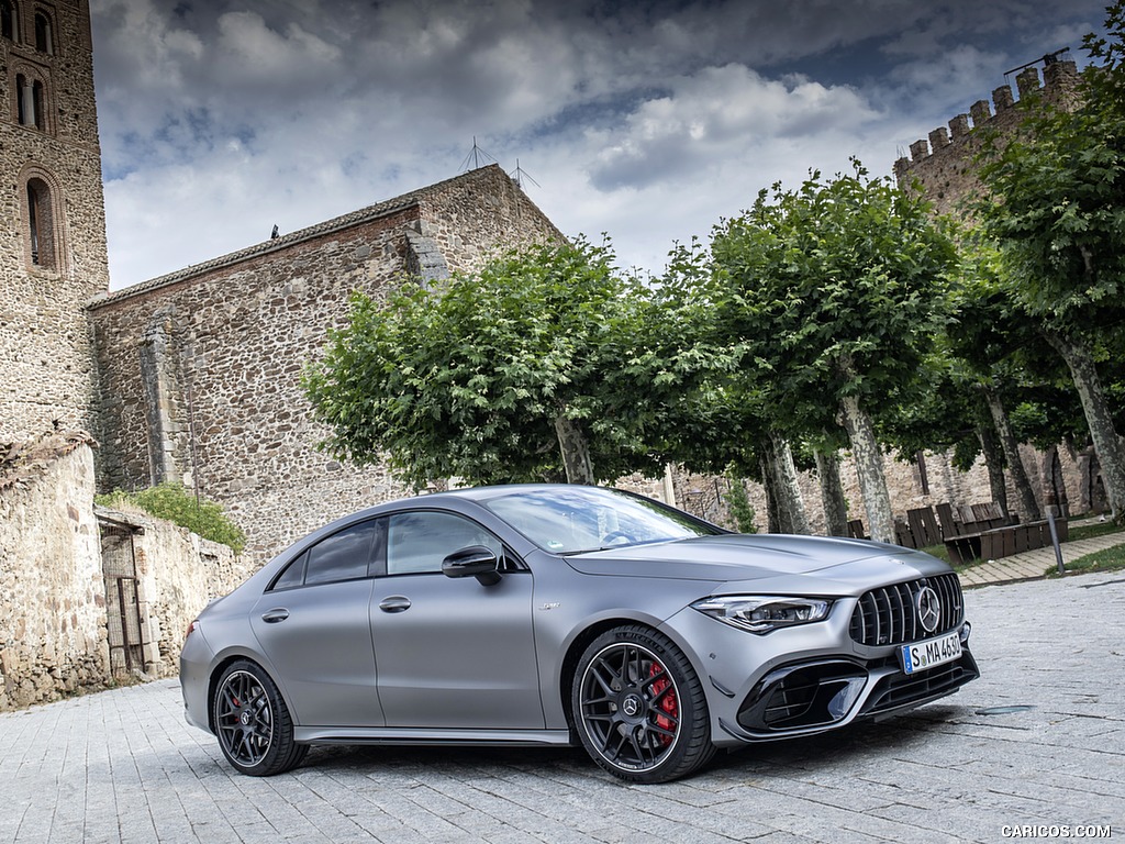 2020 Mercedes-AMG CLA 45 (Color: Designo Mountain Gray Magno) - Front Three-Quarter