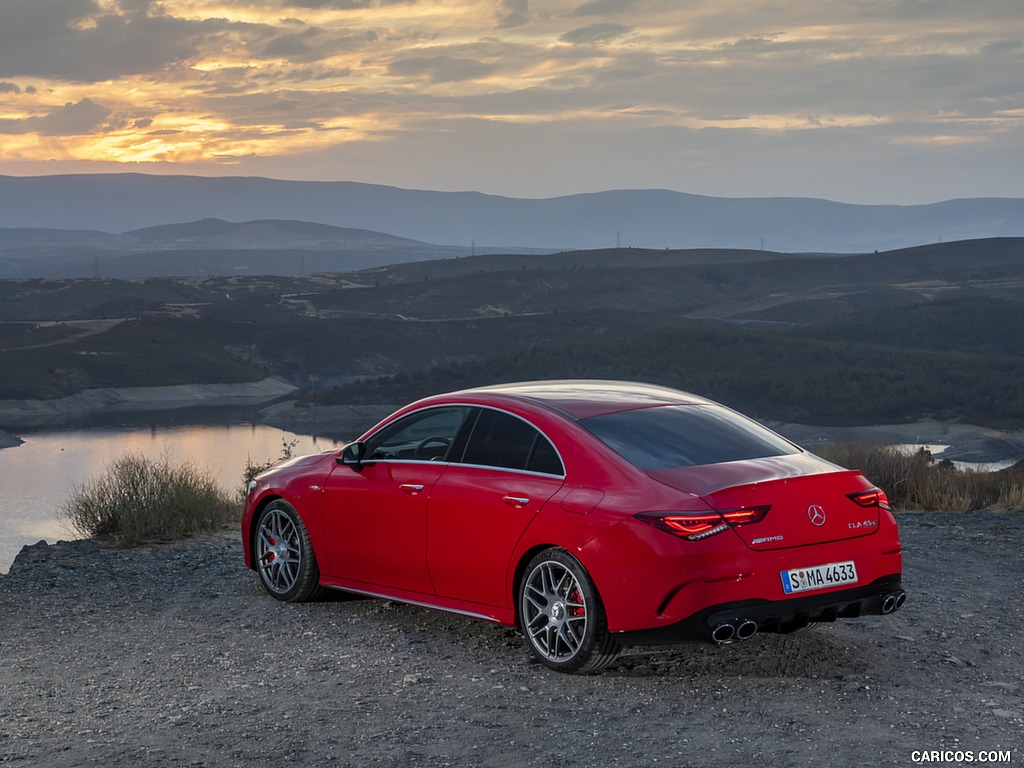 2020 Mercedes-AMG CLA 45 (Color: Jupiter Red) - Rear Three-Quarter