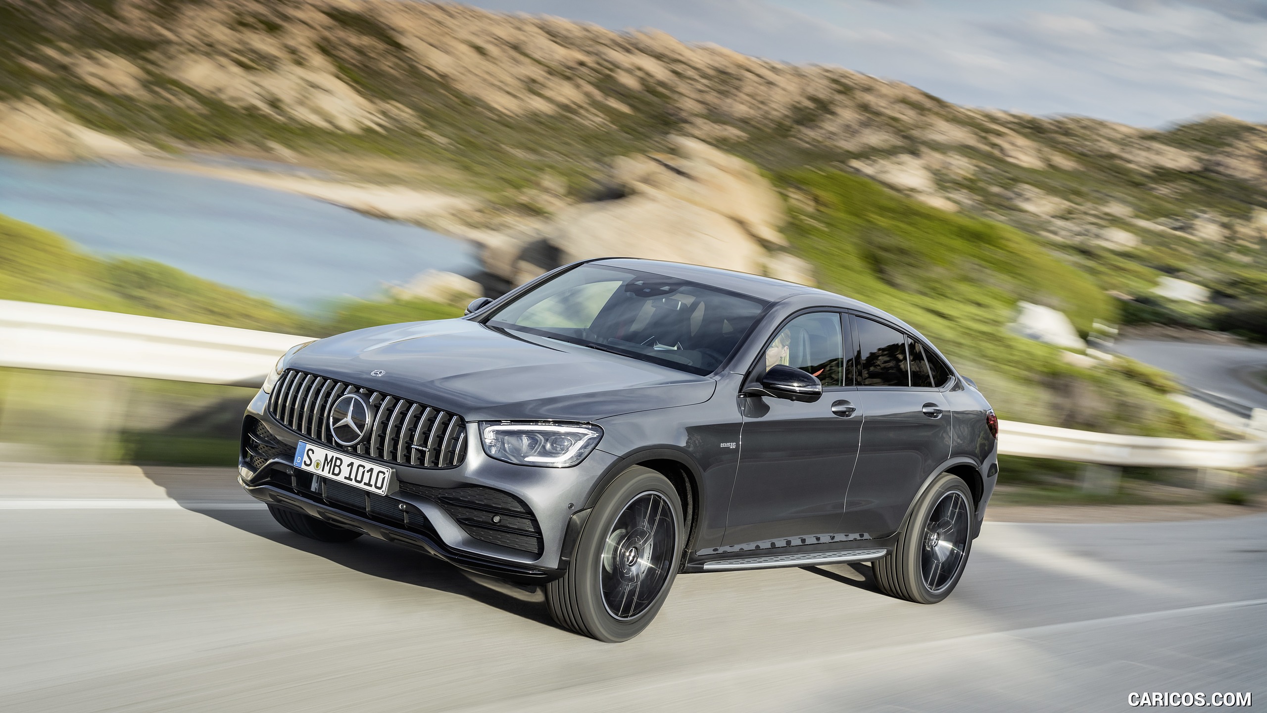 2020 Mercedes-AMG GLC 43 4MATIC Coupe - Front Three-Quarter, #3 of 173