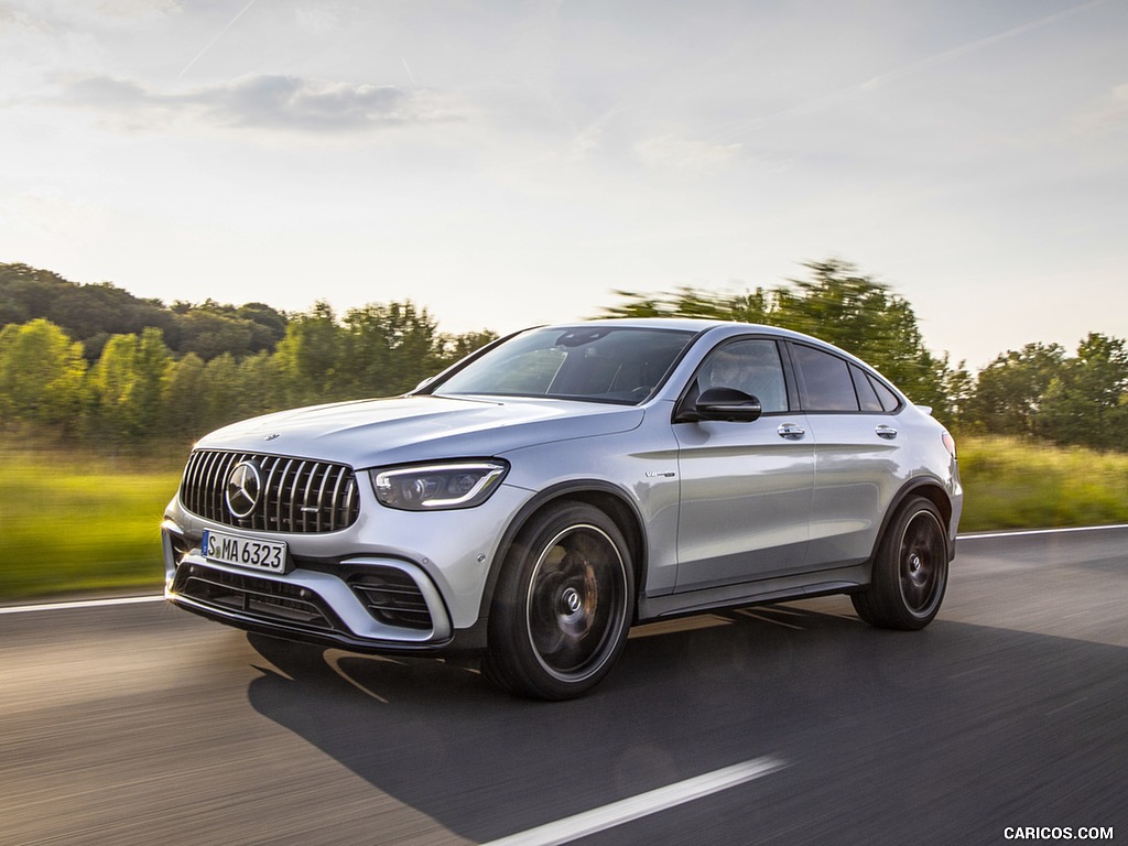 2020 Mercedes-AMG GLC 63 S 4MATIC+ Coupe (Color: Iridium Silver Metallic) - Front Three-Quarter