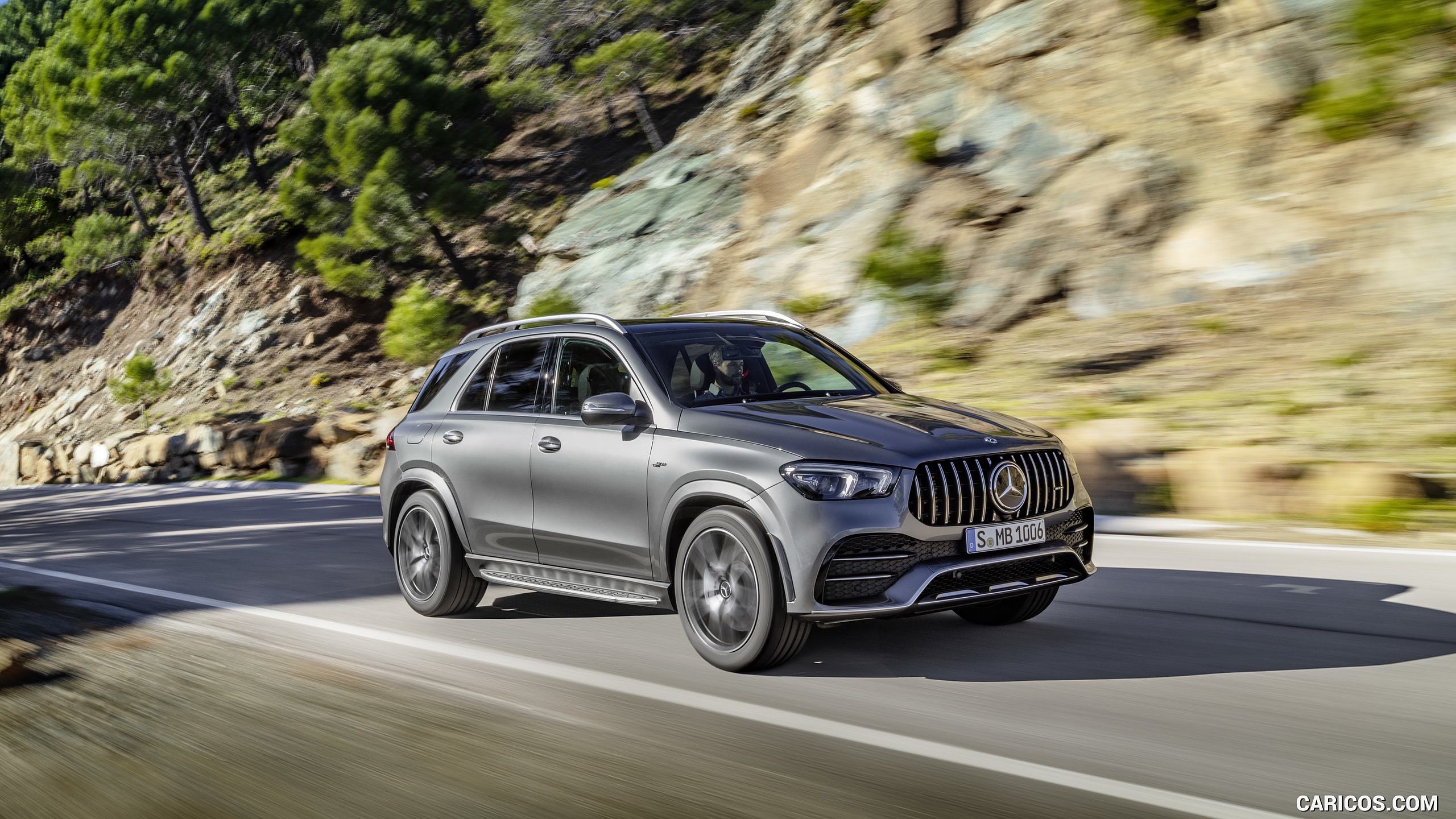 2020 Mercedes-AMG GLE 53 4MATIC+ (Color: Selenite Grey) - Front Three-Quarter, #6 of 44