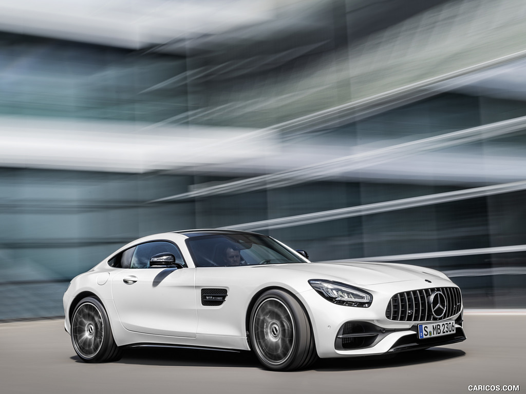 2020 Mercedes-AMG GT (Color: Designo Diamond White Bright) - Front Three-Quarter