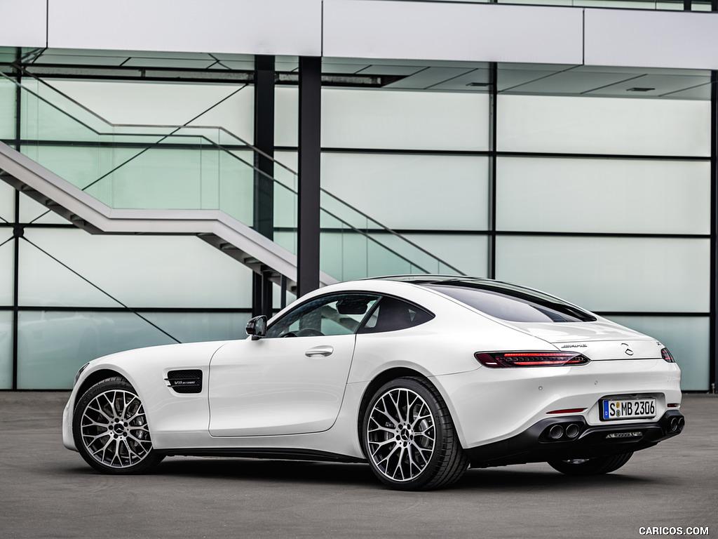 2020 Mercedes-AMG GT (Color: Designo Diamond White Bright) - Rear Three-Quarter