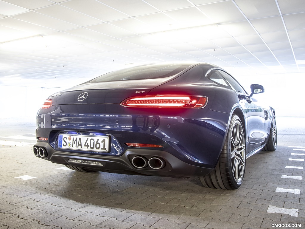 2020 Mercedes-AMG GT Coupe (Color: Brilliant Blue Metallic) - Rear Three-Quarter