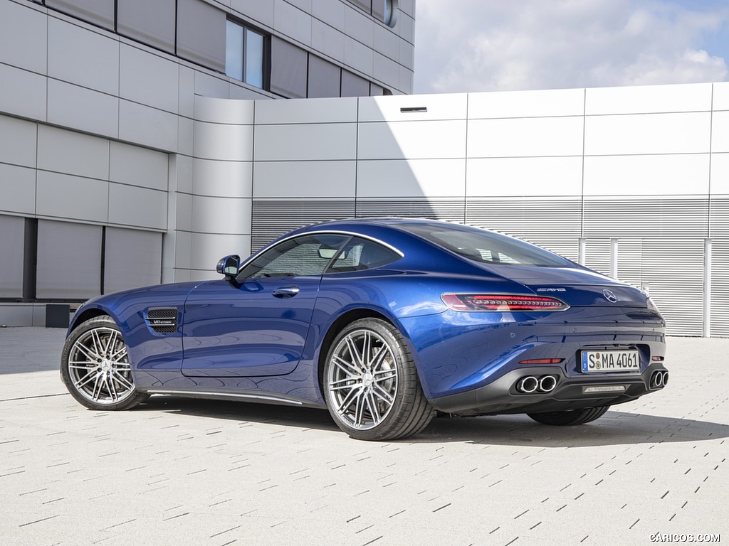 2020 Mercedes-AMG GT Coupe (Color: Brilliant Blue Metallic) - Rear Three-Quarter