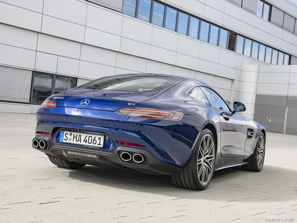 2020 Mercedes-AMG GT Coupe (Color: Brilliant Blue Metallic) - Rear Three-Quarter