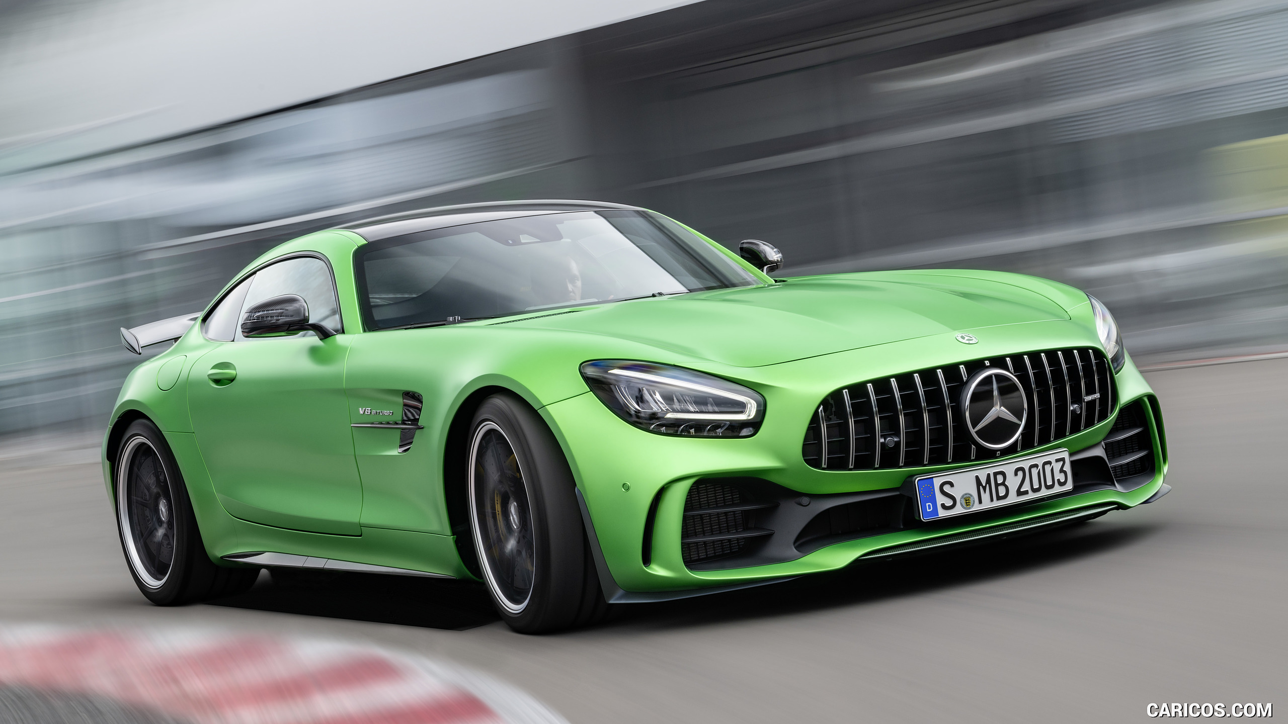 2020 Mercedes-AMG GT R (Color: Green Hell Magno) - Front Three-Quarter, #23 of 328
