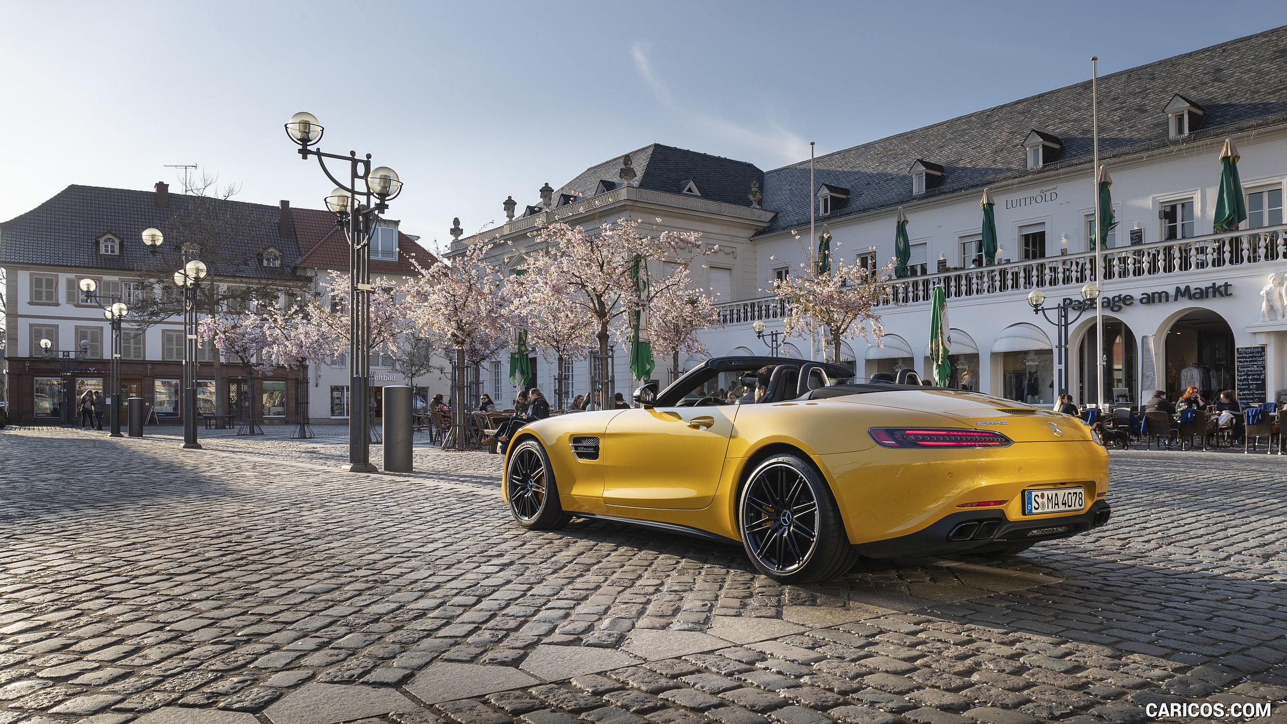 2020 Mercedes-AMG GT S Roadster (Color: AMG Solarbeam) - Rear Three-Quarter, #92 of 328