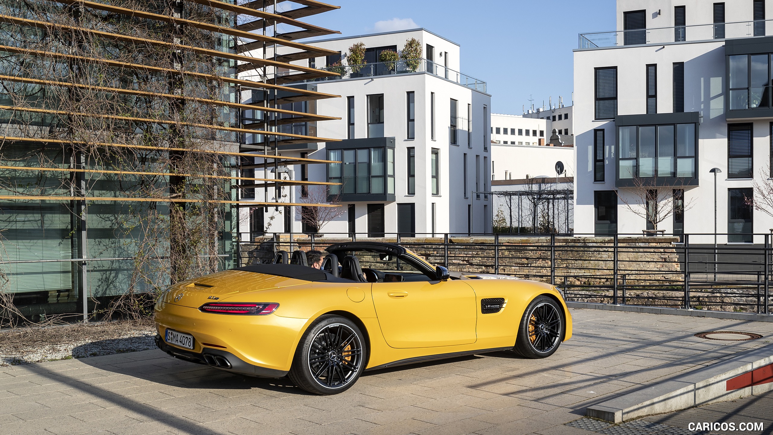 2020 Mercedes-AMG GT S Roadster (Color: AMG Solarbeam) - Rear Three-Quarter, #93 of 328