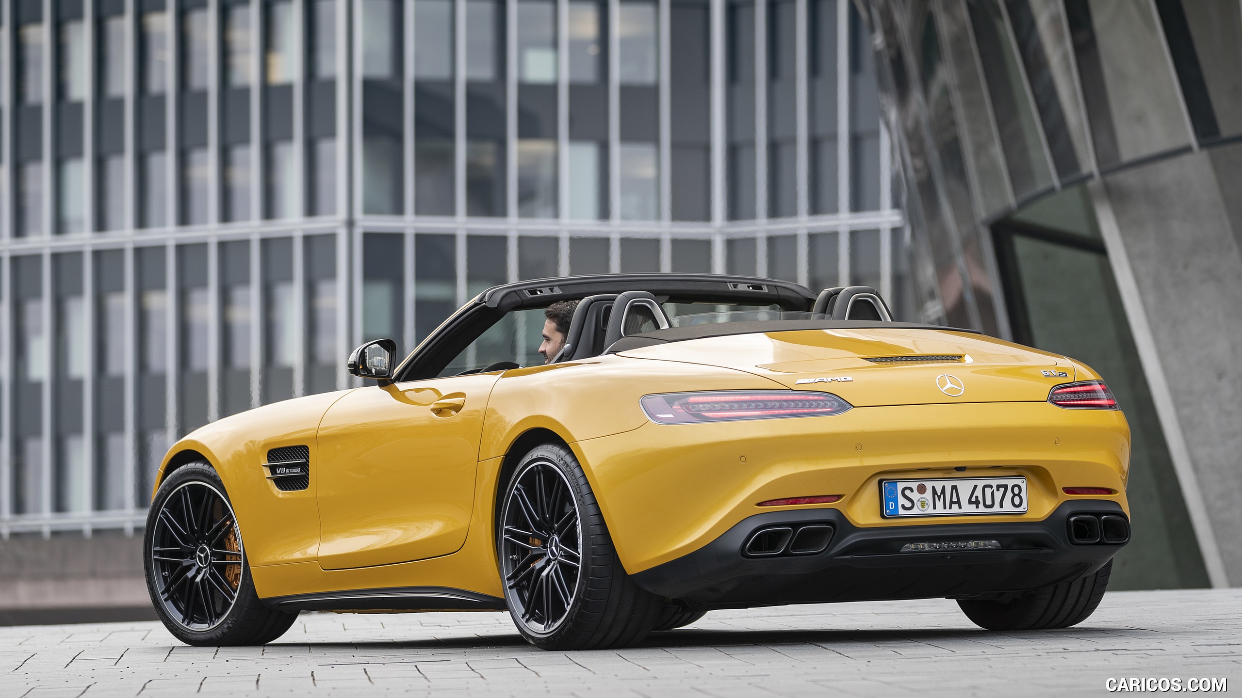 2020 Mercedes-AMG GT S Roadster (Color: AMG Solarbeam) - Rear Three-Quarter, #101 of 328