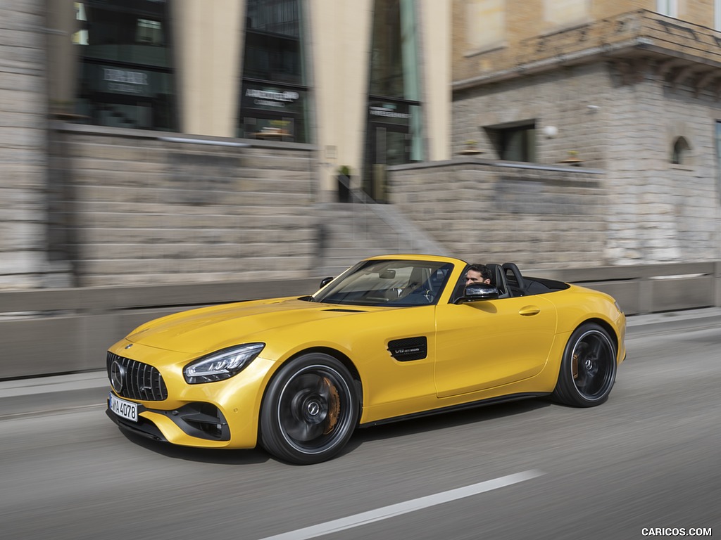 2020 Mercedes-AMG GT S Roadster (Color: AMG Solarbeam) - Front Three-Quarter