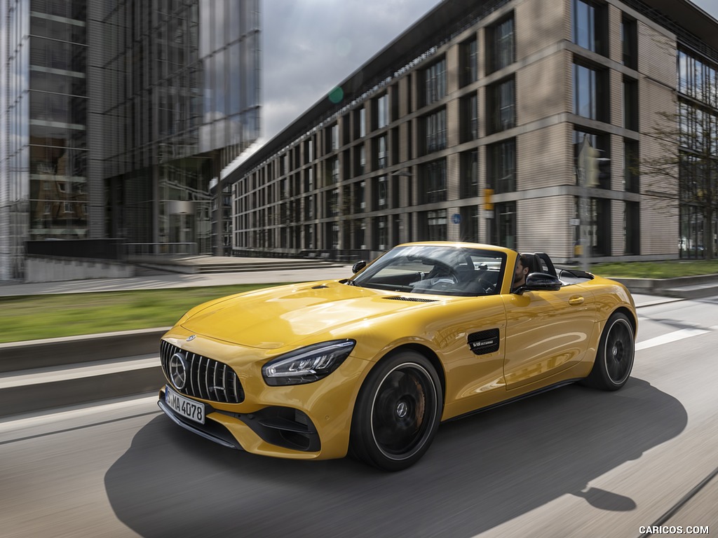 2020 Mercedes-AMG GT S Roadster (Color: AMG Solarbeam) - Front Three-Quarter