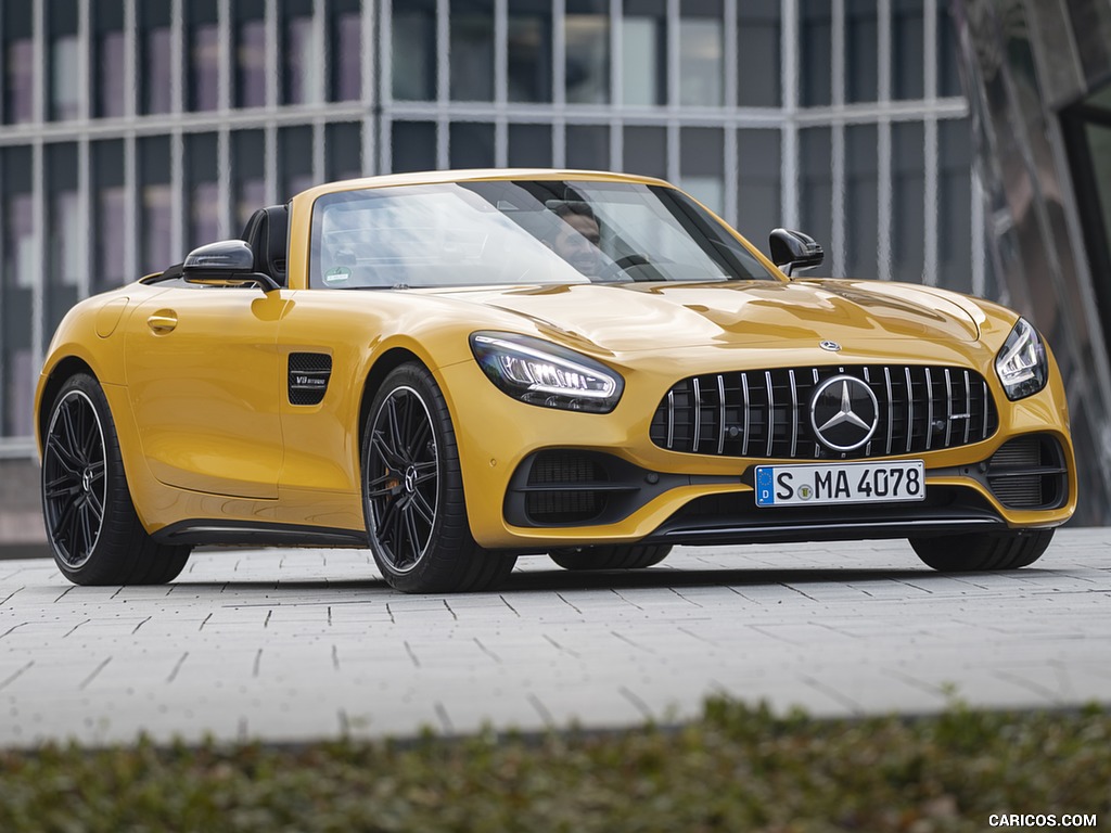 2020 Mercedes-AMG GT S Roadster (Color: AMG Solarbeam) - Front Three-Quarter