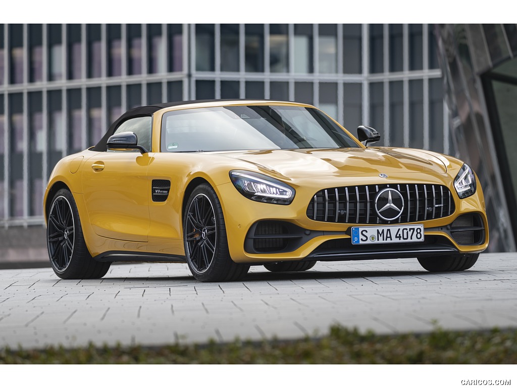 2020 Mercedes-AMG GT S Roadster (Color: AMG Solarbeam) - Front Three-Quarter