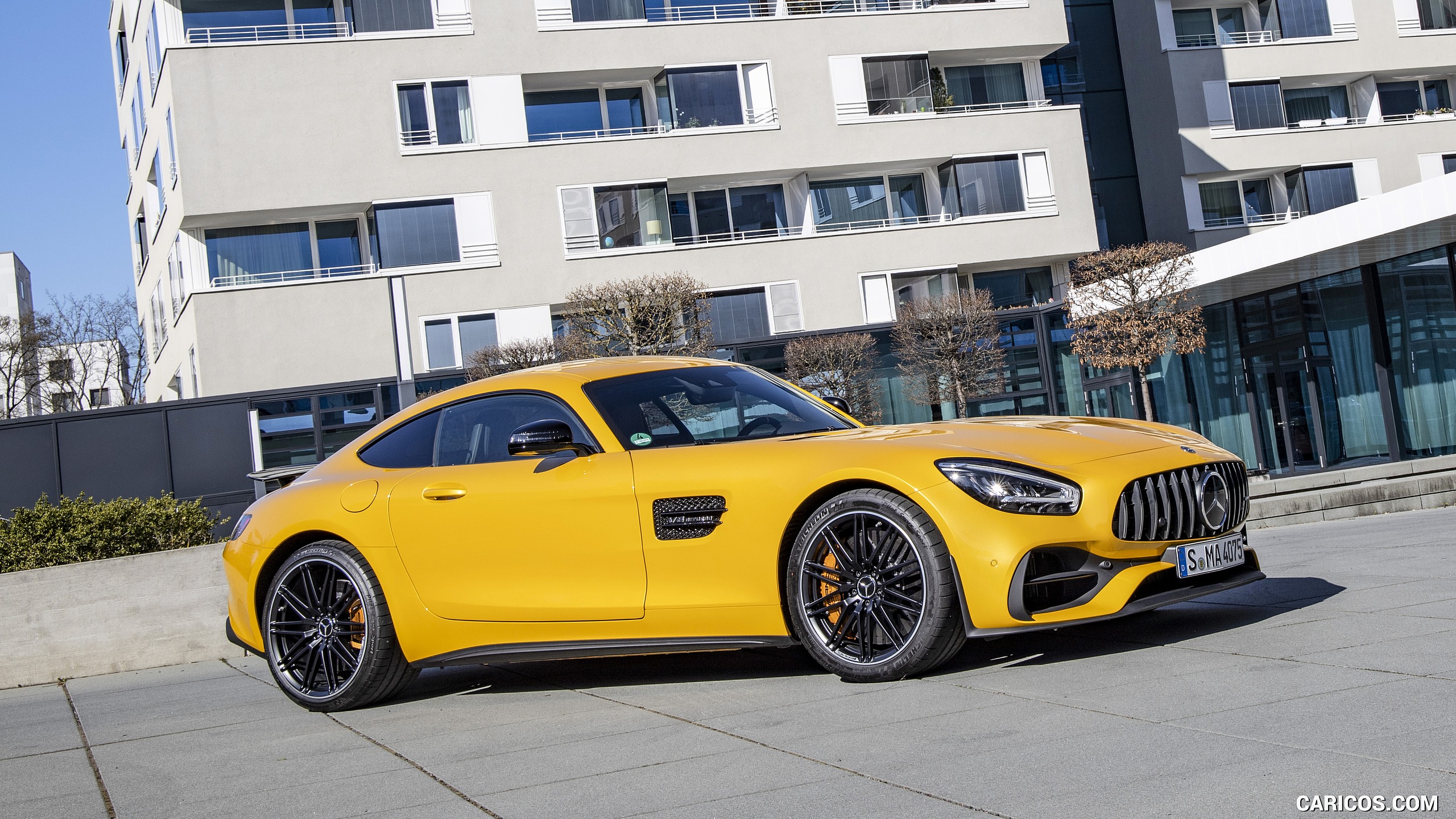 2020 Mercedes-AMG S Coupe (Color: AMG Solarbeam) - Front Three-Quarter, #78 of 328