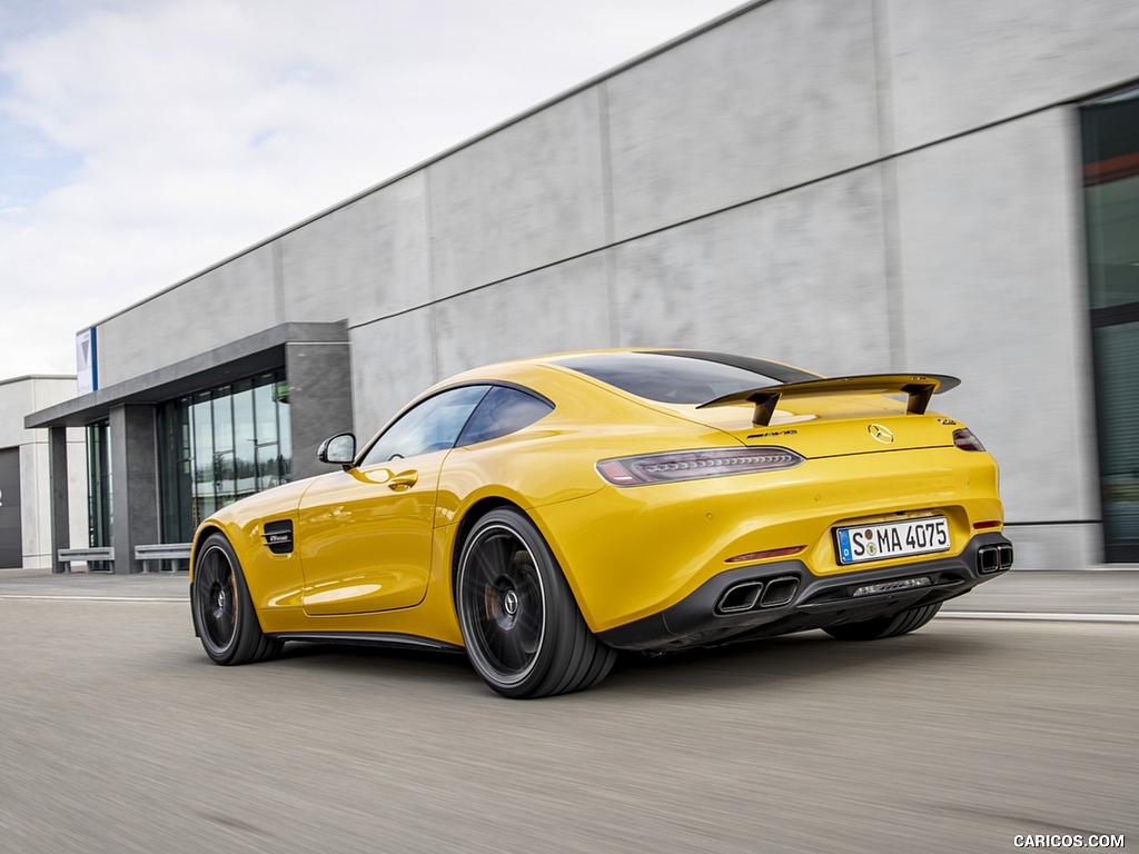 2020 Mercedes-AMG S Coupe (Color: AMG Solarbeam) - Rear Three-Quarter