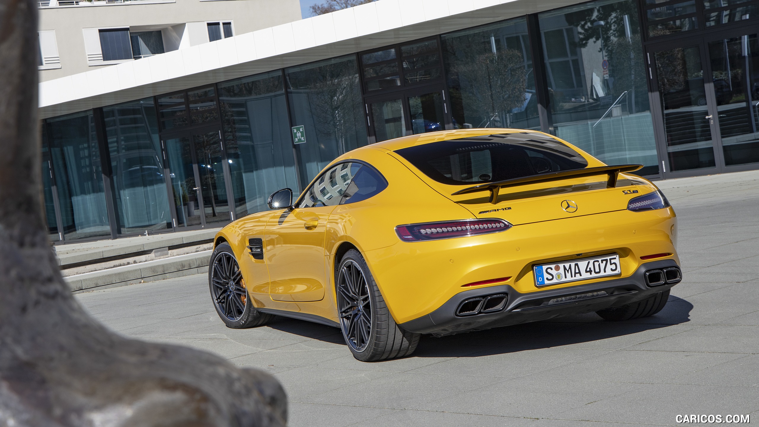 2020 Mercedes-AMG S Coupe (Color: AMG Solarbeam) - Rear Three-Quarter ...