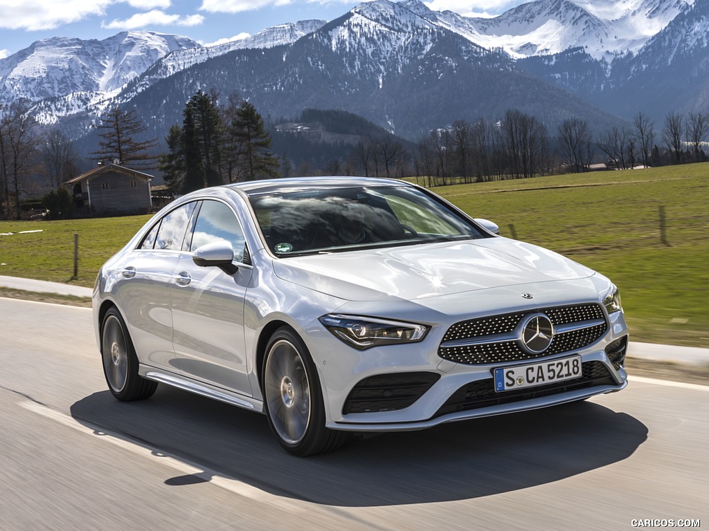 2020 Mercedes-Benz CLA 220 d Coupe AMG Line (Color: Digital White Metallic) - Front Three-Quarter