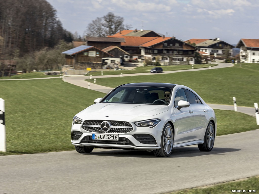 2020 Mercedes-Benz CLA 220 d Coupe AMG Line (Color: Digital White Metallic) - Front Three-Quarter