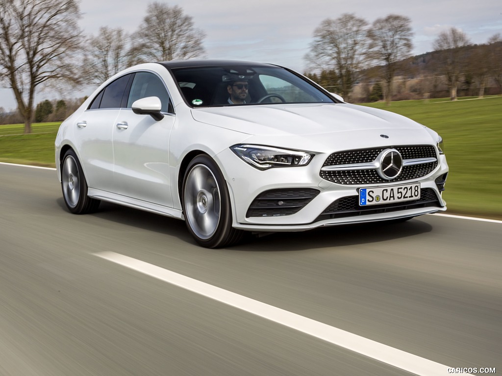 2020 Mercedes-Benz CLA 220 d Coupe AMG Line (Color: Digital White Metallic) - Front Three-Quarter