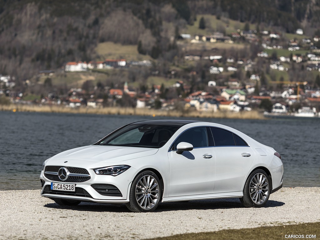 2020 Mercedes-Benz CLA 220 d Coupe AMG Line (Color: Digital White Metallic) - Front Three-Quarter