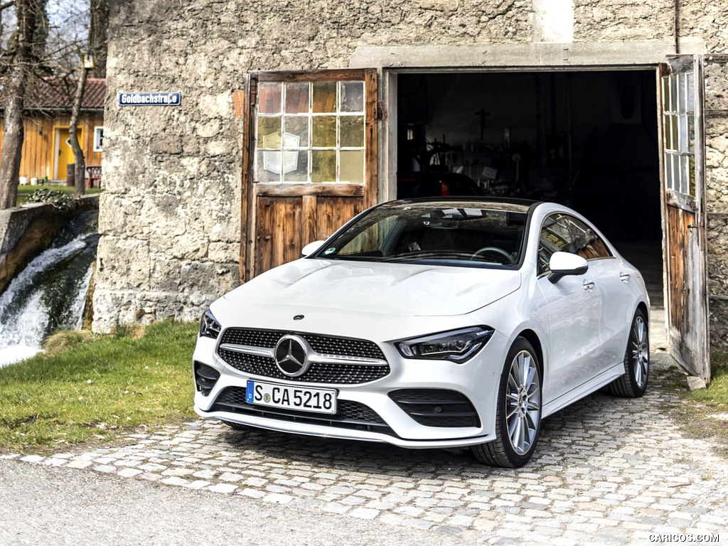 2020 Mercedes-Benz CLA 220 d Coupe AMG Line (Color: Digital White Metallic) - Front Three-Quarter