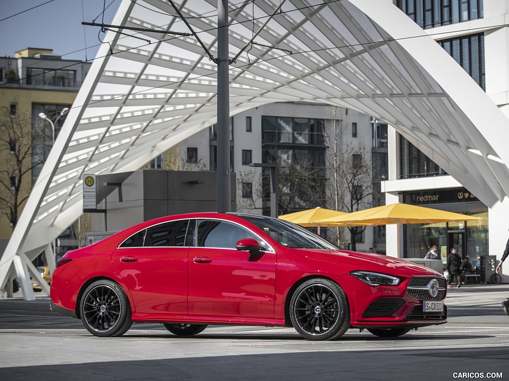 2020 Mercedes-Benz CLA 250 4MATIC Coupe AMG Line (Color: Jupiter Red) - Side