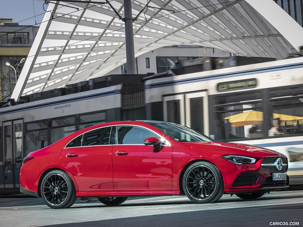 2020 Mercedes-Benz CLA 250 4MATIC Coupe AMG Line (Color: Jupiter Red) - Side