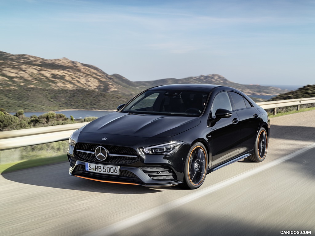 2020 Mercedes-Benz CLA 250 Coupe Edition Orange Art AMG Line (Color: Cosmos Black) - Front Three-Quarter