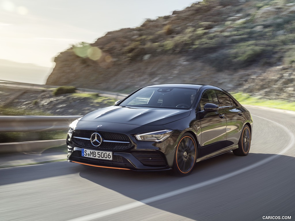 2020 Mercedes-Benz CLA 250 Coupe Edition Orange Art AMG Line (Color: Cosmos Black) - Front Three-Quarter